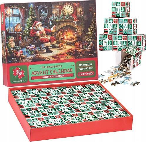 Adventní kalendář puzzle Vánoce 1008 dílků 24 dní