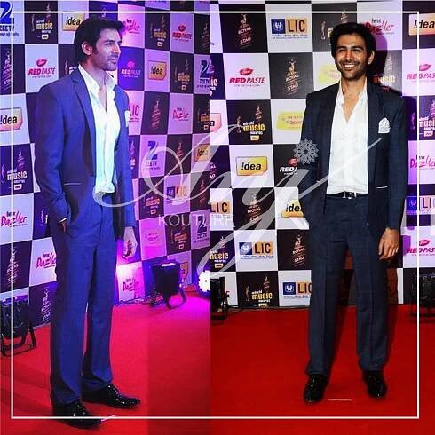 Kartik Aryan in Navy Blue Suit