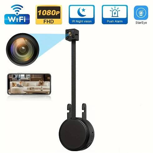 Camera with Battery Security Camera HD 1080P WiFi Camera with NightVision Motion Detection Small Monitoring Security Nanny Camera