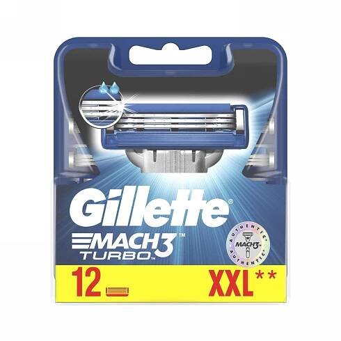 Gillette Mach3 Turbo náhradní hlavice 12 ks