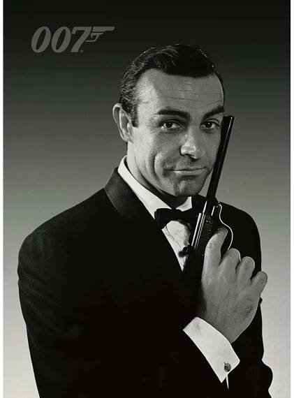 James Bond  Sean Connery Black & White Postcard 007Store