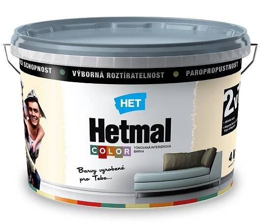 HET Hetmal COLOR otěruvzdorná interiérová akrylátová barva na zeď HL 0503 - zelená Lukáš 8 kg