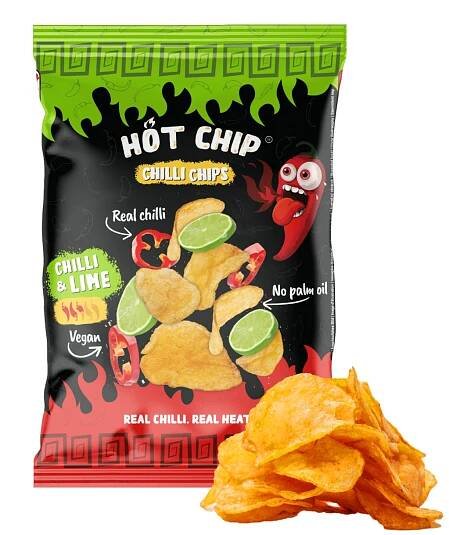 HOT-CHIP Chilli Chips Chilli and Lime 80 g od 25 Kč