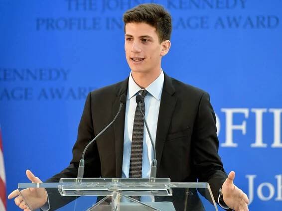 Jack Schlossberg speaks before presenting Connecticut Governor Dannel Malloy (D) with the 2016 John F. Kennedy Profile in Courage Award at The John F. Kennedy Presidential Library And Museum on May 1, 2016