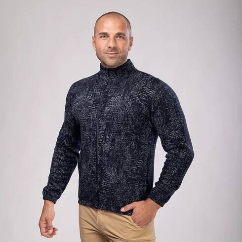 Pánský merino svetr se zipem MERINO MOIRA MEDIUM