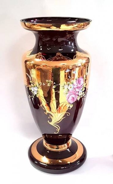 Luxusní smaltová váza A0, 40cm - Rubín