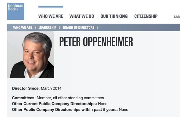 Peter Oppenheimer se stal členem představenstva Goldman Sachs