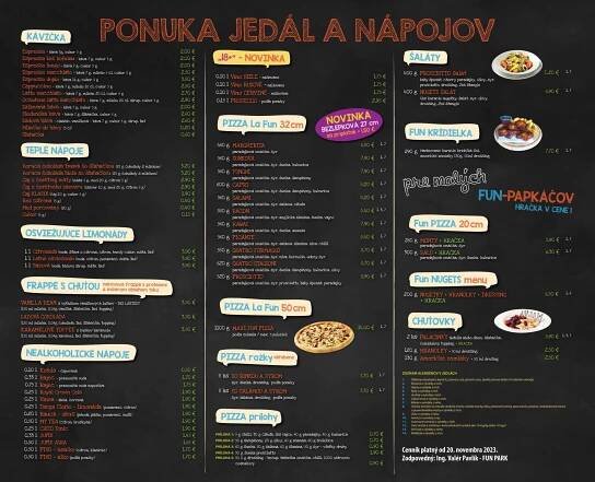 FUN menu tabula