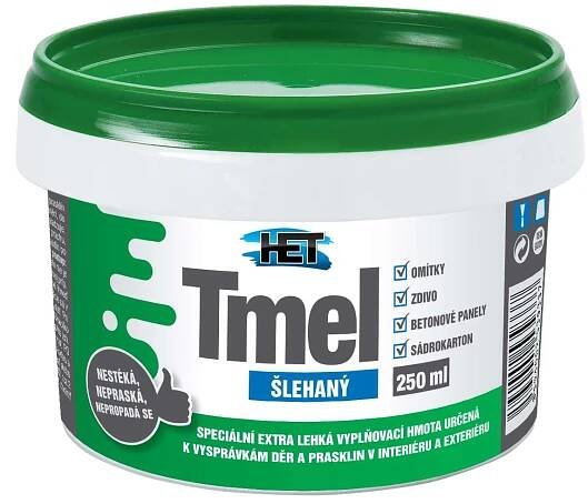 HET šlehaný lehčený tmel bílý