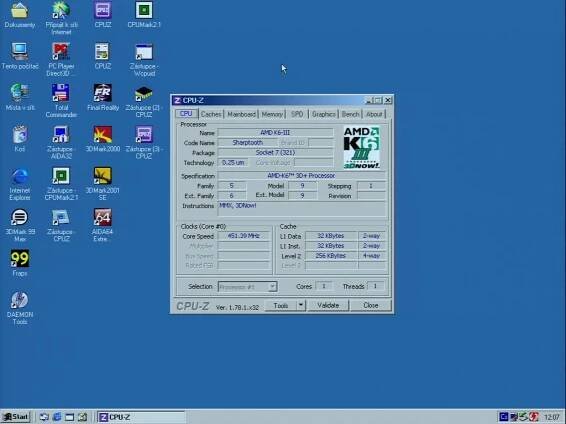 AMD K6-3 450MHz - CPU-Z