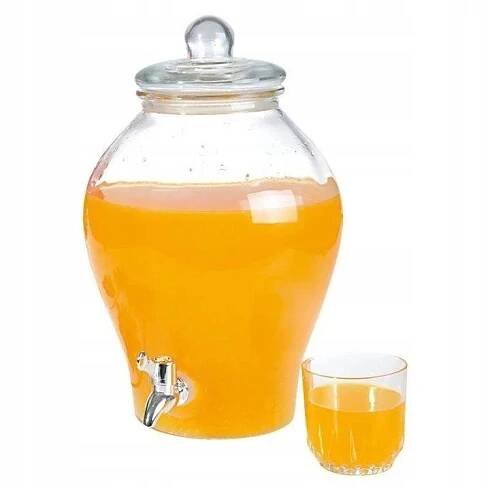 Sklenice Dávkovač na nápoje s kohoutkem Skleněný Uzamykatelný Pevný ORION 6,5 l
