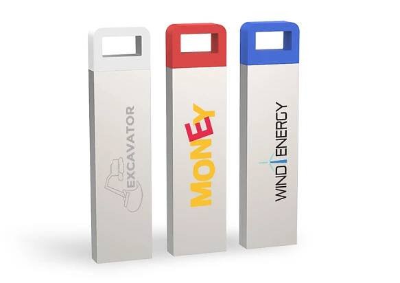 Kovový mini USB flash disk s barevným poutkem | Société s.r.o.