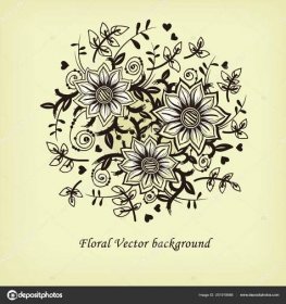 Stáhnout - Vektorové květinové pozadí, kopírovací prostor — Ilustrace