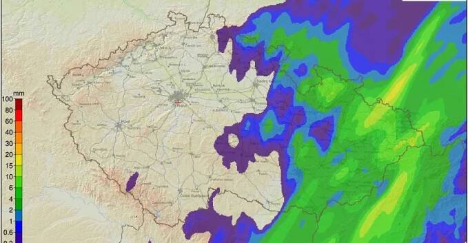 Hrozivá animace meteorologů: deště bičují Česko ještě v pondělí
