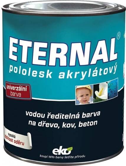 Barva pro pololeské nátěry Eternal pololesk akrylát RAL 9003 bílý 0,7kg
