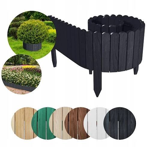Floranica Rollborder pružný dřevěný plot, obrubník – 200 x 40 cm Antracit