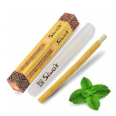Přírodní zubní kartáček Siwak, Miswak - máta + cestovní pouzdro