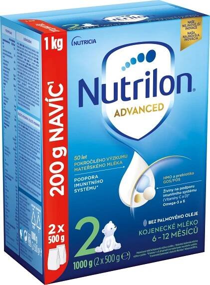 Nutrilon 2 Advanced pokračovací kojenecké mléko 1 kg, 6+