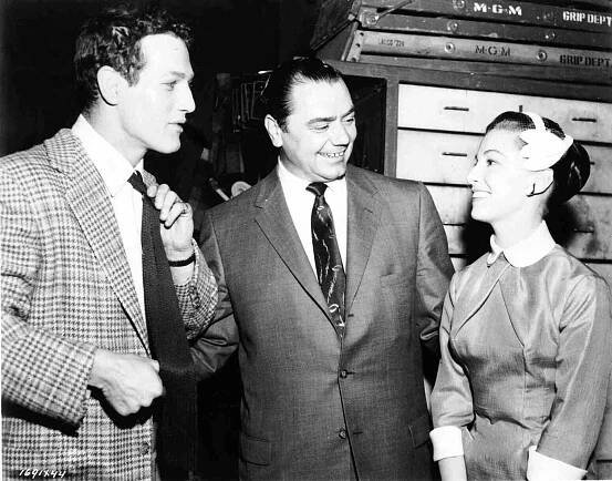Paul Newman, Ernest Borgnine, Pier Angeli - Někdo tam nahoře mě má rád - Z natáčení