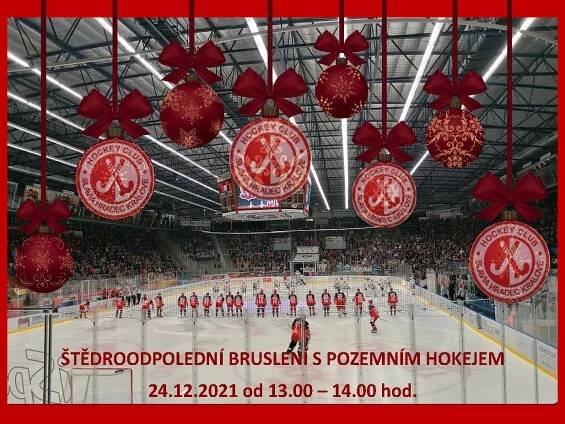 Pozvánka na Štědroodpolední hokejové bruslení 24.12.2021 od 13.00 - 14.00 hod. - HC Slavia Hradec Králové