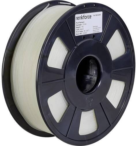 Renkforce RF-4511200 vlákno pro 3D tiskárny PLA plast 1.75 mm 1000 g transparentní 1 ks