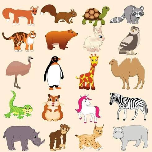 Kreslených zvířat sada — Ilustrace
