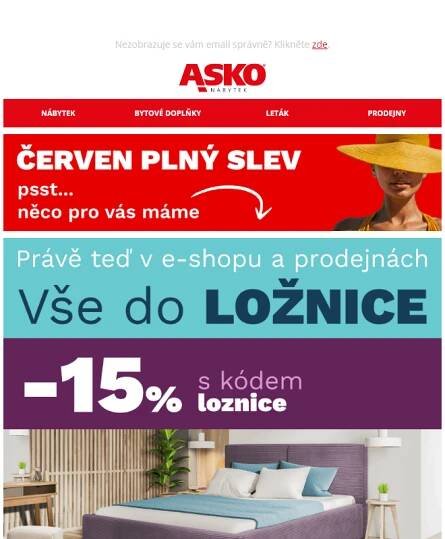 Právě teď -15_% na vše do ložnice!