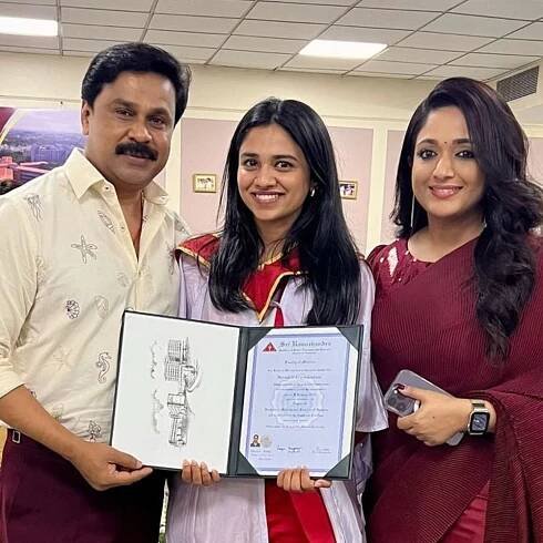 Dileep and Kavya Madhavan extend best wishes to daughter Meenakshi on becoming doctor
