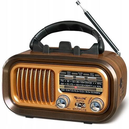Přenosné Retro Bluetooth rádio s funkcí AM/FM/SW a USB