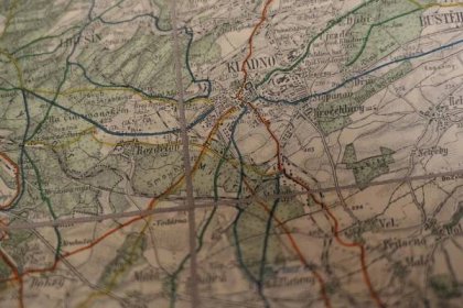 Stará mapa Kladensko - Kladno Buštěhrad Unhošť Křivoklát Slaný Smečno - Staré mapy a veduty