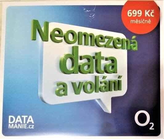 DATAMANIE O2 SIM KARTA NEOMEZENÁ DATA I VOLÁNÍ ZA 699 KČ MĚSÍČNĚ - Mobily a chytrá elektronika