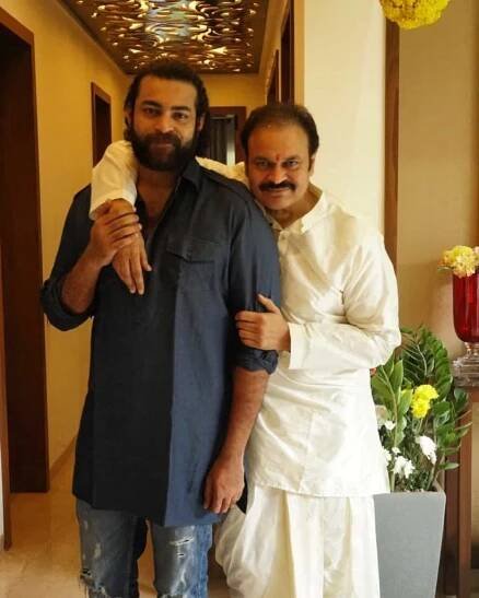 Varun Tej with his father, Nagendra Babu