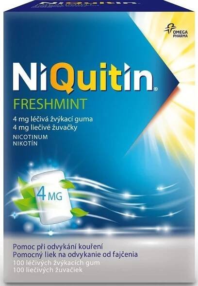 NiQuitin Freshmint 4 mg liečivé žuvačky gum.med. 100 x 4 mg