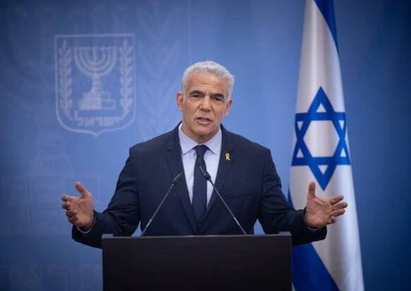  Israeli opposition leader Yair Lapid is seen in Jerusalem, on January 1, 2024.