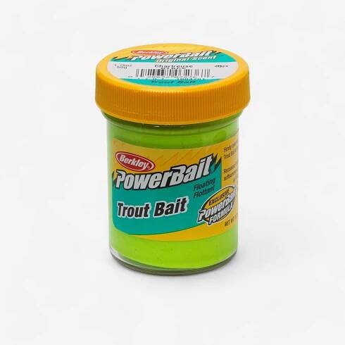 Cesto na lov pstruhov v rybníku Powerbait Chartreuse
