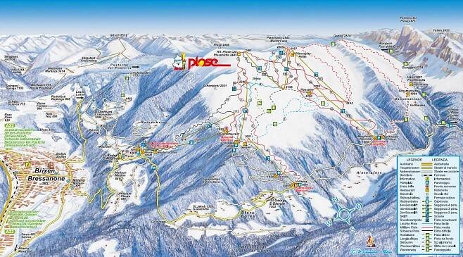 Skimapa Brixen/Plose 1 Zimní Alpy