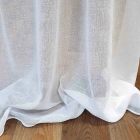 Záclona Verona bílá, hustší etamína, šití na míru, řasící páska nebo tunýlek