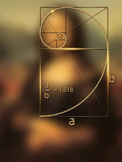 Fibonacci sequence image of the fibonacci sequence and golden ration laid over DaVinci’s Mona Lisa