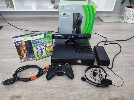 Xbox 360 Slim 4Gb+500 GB Hdd+250 GB hdd+Kinect+Hry