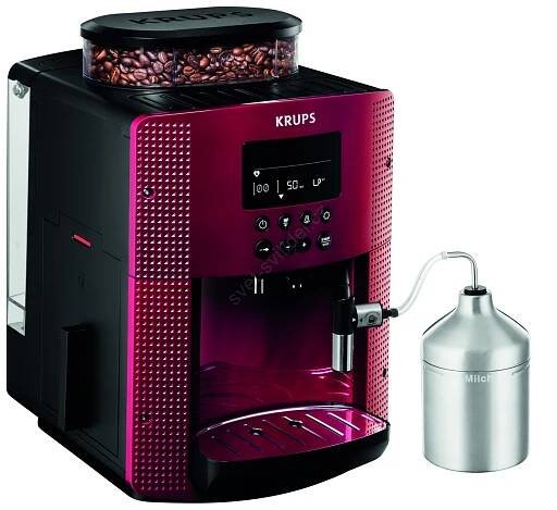 Krups - Automatický kávovar s nádobou na mléko ESSENTIAL 1450W/230V červená