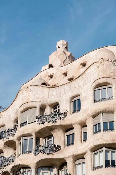 Exterior facade of Casa Milà in Barcelona