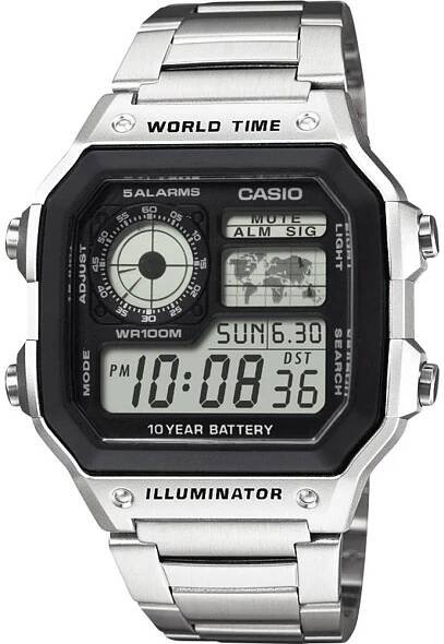 Casio Quartz náramkové hodinky AE-1200WHD-1AVEF (š x v x h) 42.1 x 45 x 12.5 mm Materiál pouzdra=Rezinát materiál řemínk