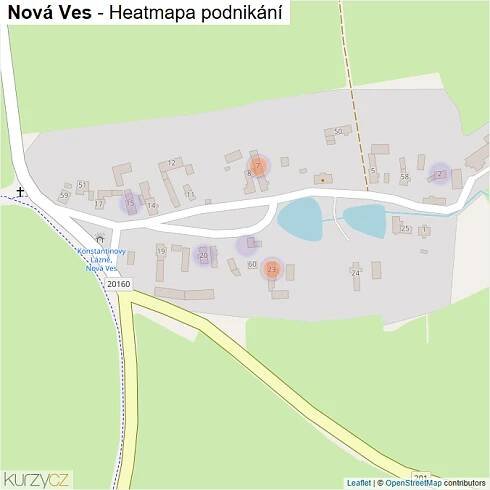 Mapa Nová Ves - Firmy v části obce.