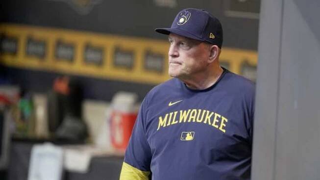 Milwaukee Brewers manager Pat Murphy is shown during the first inning of their game against the Houston Astros Monday, May 5, 2025 at American Family Field in Milwaukee, Wisconsin.