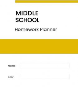 Middle School Homework Planner Template