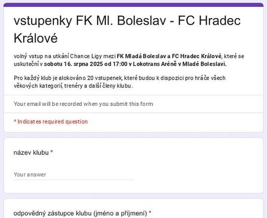 vstupenky FK Ml. Boleslav - FC Hradec Králové