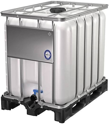 Kontejner IBC, ventil s kohoutem: objem 600 l, přírodní