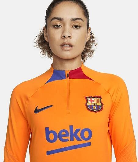 Dámský fotbalový tréninkový top s dlouhým rukávem Nike FC Barcelona Strike
