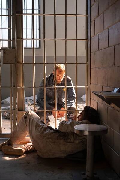 Alexander Skarsgård and Nat Wolff in The Stand (2020)