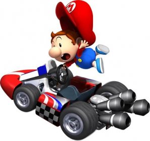 Mario Kart (Wii) Artwork including a massive selection of characters and karts